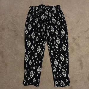 Freebird Black and White Geometric Women's Pants Size Medium